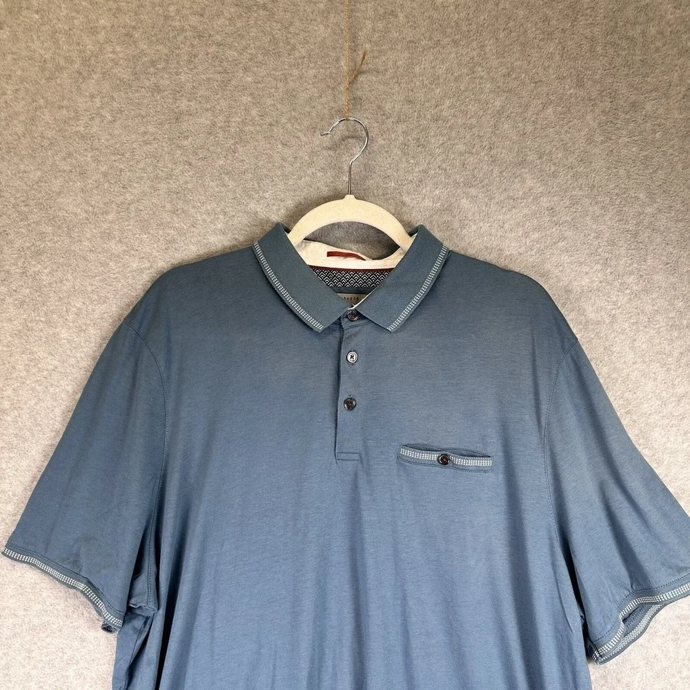 Ted Baker Polo Collared Shirt Tortila Sz 7 Stretch Short Sleeve Casual Basic 3XL